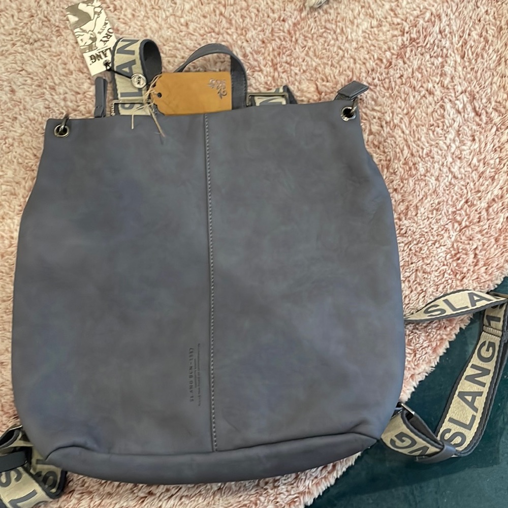 Real leather backpack